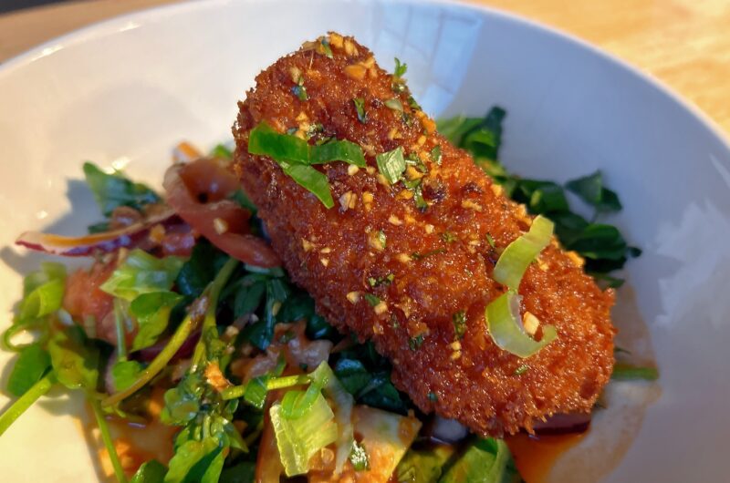 Crispy Monkfish with Spicy Chili Oil Vinaigrette