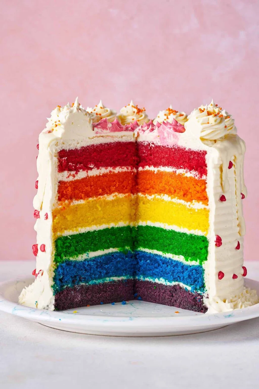 Vibrantly Colored Rainbow Cake