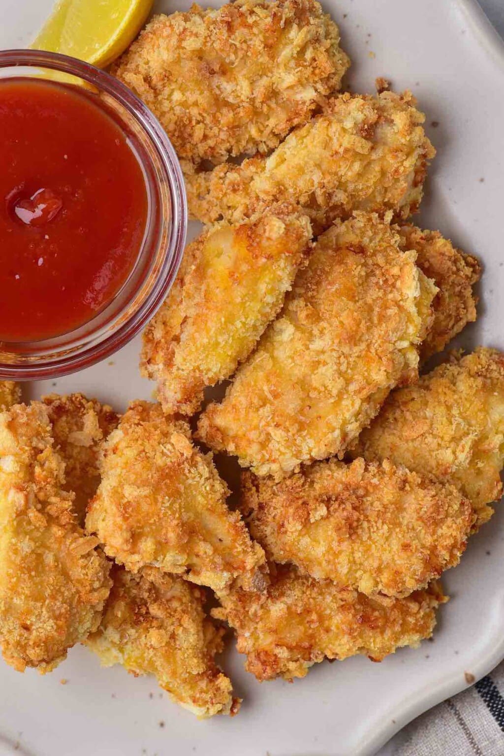 Homemade Chicken Nuggets Cooked in an Air Fryer