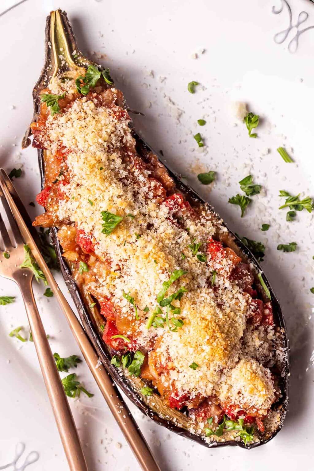 Eggplant Filled with Goodness