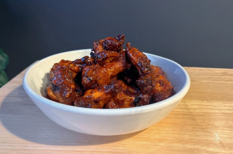 Buffalo Wings with a Sweet and Smoky Mezcal Twist